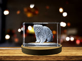 Exquisitely Detailed Pallas Wildcat Crystal Sculpture A&B Crystal Collection