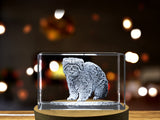 Exquisitely Detailed Pallas Wildcat Crystal Sculpture A&B Crystal Collection