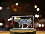 Manx Cat Recognition Trophy Award - 3D Engraved Crystal Sculpture With LED Base - A&B Crystal Collection - Custom Award From A&B Crystal Collection