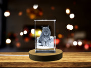 Exquisitely Crafted Canadian Lynx Crystal Sculpture