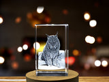 Exquisitely Crafted Canadian Lynx Crystal Sculpture A&B Crystal Collection