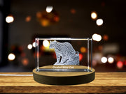 Exquisitely Detailed Ocelot Crystal Sculpture