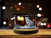 A Portrait of Grace - Eurasian Lynx Crystal Sculpture