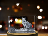 A Portrait of Grace - Eurasian Lynx Crystal Sculpture A&B Crystal Collection