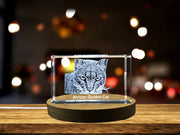 A Portrait of Rare Beauty - African Golden Cat Crystal Sculpture