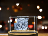 A Portrait of Rare Beauty - African Golden Cat Crystal Sculpture A&B Crystal Collection