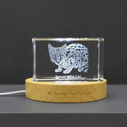 Recognition Stunning Serval Wild Cat Crystal Sculpture Trophy Award - Handcrafted Canadian Art