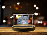 A Portrait of Elusive Grace - Oncilla Cat Crystal Sculpture A&B Crystal Collection