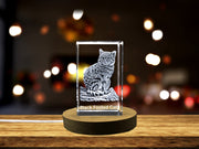 A Portrait of Nature's Miniature Hunter - Black-footed Cat Crystal Sculpture