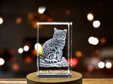 A Portrait of Nature's Miniature Hunter - Black-footed Cat Crystal Sculpture A&B Crystal Collection