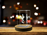 Engraved Crystal Juggling Trophy Award Sculpture For Recognition With Free LED Base Light - Custom Award From A&B Crystal Collection