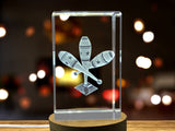 Engraved Crystal Juggling Trophy Award Sculpture For Recognition With Free LED Base Light - Custom Award From A&B Crystal Collection