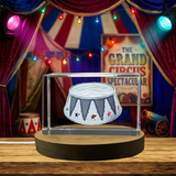 3D Engraved Crystal Circus Stand Trophy Award Recognition with LED Base - Unique Party Centerpiece