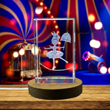 Crystal Circus Umbrella Trophy Award - Recognition 3D Engraved Sculpture with LED Base Light