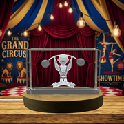 Circus Strongman 3D Engraved Crystal Trophy Award with LED Base Light Recognition Gift