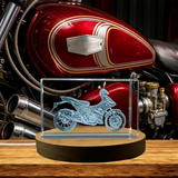 Recognition 3D Engraved Crystal Underbone Motorcycle Model Trophy - Elegance for Urban Riders - Custom Award From A&B Crystal Collection