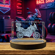 Motorcycle Model Trophy 3D Engraved Crystal — Made in Canada