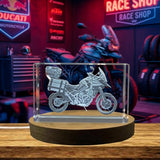 Motorcycle Model Trophy 3D Engraved Crystal — Made in Canada