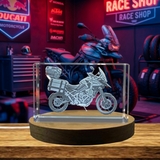 3D Engraved Crystal Motorcycle Model Trophy - Recognition Award for Adventure Enthusiasts