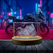 3D Engraved Recognition Crystal Motorcycle Trophy Award - Perfect Gift for Adventure Enthusiasts