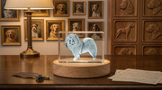 Chow-Chow 3D Engraved Crystal Art: Exquisite 3D Engraved Crystal Art with LED Base, Made in Canada