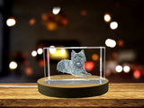 Recognition 3D Engraved Crystal Cairn Terrier Figurine with Free LED Base Light - Custom Award From A&B Crystal Collection