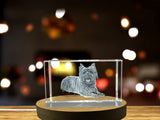 Recognition 3D Engraved Crystal Cairn Terrier Figurine with Free LED Base Light - Custom Award From A&B Crystal Collection