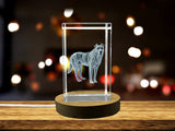 Recognition Majestic Guardian: 3D Engraved Crystal Sarabi Mastiff with LED Base Light