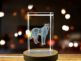 Recognition Majestic Guardian: 3D Engraved Crystal Sarabi Mastiff with LED Base Light - Custom Award From A&B Crystal Collection