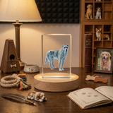 Sarabi Mastiff: 3D Engraved Crystal with LED Base Light
