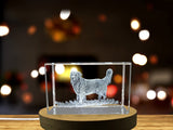 Golden Retriever Engraved Crystal Statue - Exquisite Dog Sculpture with Recognition LED Base Light - Custom Award From A&B Crystal Collection