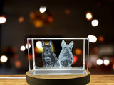 Recognition Unique 3D Engraved French Bulldog Crystal Sculpture Gift with LED Base - Custom Award From A&B Crystal Collection