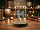 Poodle Dog Crystal Sculpture Recognition | Exquisite 3D Engraved Figurine Gift with LED Base - Custom Award From A&B Crystal Collection