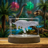Minmi Dinosaur 3D Laser Engraved 3D Engraved Crystal Trophy Award — Made in Canada