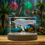 Minmi Dinosaur 3D Laser Engraved Crystal Trophy Award - Unique Recognition Keepsake for Collectors - Custom Award From A&B Crystal Collection