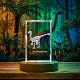 Ornithomimus Dinosaur 3D Engraved Crystal Keepsake Award - Unique Recognition Decor