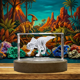 Protoceratops Dinosaur 3D Engraved Crystal Recognition Trophy - Unique Keepsake Gift & Decor - Custom Award From A&B Crystal Collection