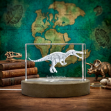 Suchomimus Dinosaur Crystal Trophy Award Recognition - 3D Engraved Keepsake Gift Decor - Custom Award From A&B Crystal Collection