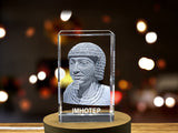 Imhotep Egyptian 3D Engraved Crystal | Honoring the Architect and Scholar of Ancient Egypt A&B Crystal Collection