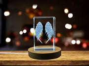 3D Laser Engraved Crystal Wing Recognition for Angels & Fairies - Fantasy Home Decor