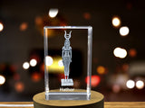 Hathor - Ancient Egyptian Goddess of Love, Beauty, and Music Immortalized in 3D Engraved Crystal A&B Crystal Collection