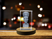 Nefertiti Egyptian 3D Engraved Crystal | Captivating Beauty of the Iconic Queen