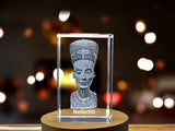 Nefertiti Egyptian 3D Engraved Crystal | Captivating Beauty of the Iconic Queen A&B Crystal Collection