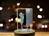 Modern Play Recognition: 3D Engraved Crystal 2006 Game Remote with LED Base - Custom Award From A&B Crystal Collection