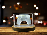 Recognition Future Forward 3D Engraved Crystal Game Controller with LED Base Light