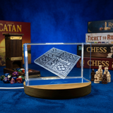 3D Engraved Crystal Pachisi Game Set with LED Base | Luxurious Gift for Strategy Lovers