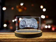 Retro Revival: 3D Engraved Crystal 1994 Game Controller