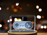 Retro Gaming Glory: 3D Engraved Crystal 1990 Game Controller A&B Crystal Collection