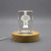 3D Engraved Crystal Gift - Unique Medical Professional Gift - OBESITY