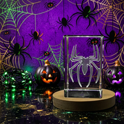 Spider Symbolism 3D Engraved Crystal Trophy Award With LED Base Light – Recognition Decor